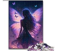 Puzzle da 1000 pezzi per adulti,motivo: fata farfalla,realizzato in legno,un regalo perfetto per il divertimento in famiglia,50x75cm,ideale per arredare la casa,allenare la mente e come regalo