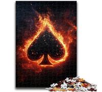 Puzzle da 1000 pezzi per adulti, motivo: fiamma nera, giocattolo educativo per l'apprendimento, ideale come regalo per tutta la famiglia, 50x75cm