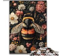Puzzle da 1000 pezzi per adulti, motivo: fiori d'api, puzzle da 1000 pezzi per adulti, interazione familiare e regalo divertente, design astratto vibrante, 26x38cm