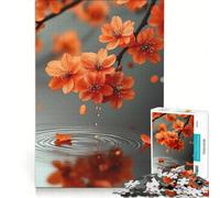 Puzzle da 1000 pezzi per adulti motivo fiori d'arancio e gocce d'acqua gioco pratico migliora la memoria compleanni e altre occasioni 38x26cm