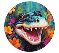 Puzzle da 1000 pezzi per adulti, motivo: fiori e coccodrilli, puzzle impegnativi per serate di gioco in famiglia, esperienza visiva stimolante e gratificante 67,5x67,5 cm
