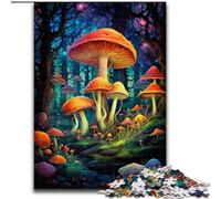 Puzzle da 1000 pezzi per adulti, motivo: funghi colorati, in legno, idea regalo unica per decorare la casa fai da te, 50x75cm, gioco rompicapo per adolescenti, regalo perfetto per le feste
