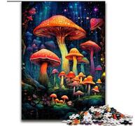 Puzzle da 1000 pezzi per adulti, motivo: funghi colorati in legno, regalo perfetto per bambini dai 14 anni in su, 50x75cm, divertente lavoretto per tutta la famiglia, perfetto per compleanni e feste