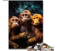 Puzzle da 1000 pezzi per adulti, motivo: Galaxy Monkey, regalo perfetto per compleanni, vacanze e decorazioni per la casa (dimensioni 50x75cm).