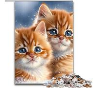Puzzle da 1000 pezzi per adulti,motivo: Gattino nella neve,puzzle in legno per adulti,dimensioni 50x75cm,attività divertente per tutta la famiglia,sfida per la mente,regalo perfetto per adolescenti.