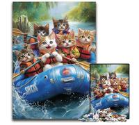 Puzzle da 1000 pezzi per adulti, motivo: gatto alla deriva, puzzle in legno, sfida per la mente, regalo perfetto per adolescenti e arredamento per la casa, 50x75cm