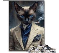 Puzzle da 1000 pezzi per adulti, motivo: gatto alla moda, in cartone, ideale come regalo di compleanno o per le vacanze, gioco da tavolo, dimensioni: 50 x 75cm