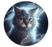 Puzzle da 1000 pezzi per adulti, motivo: Gatto Cosmico Fulmine, perfetti per il divertimento in famiglia, giochi di società, bomboniere per feste di compleanno (67,5x67,5 cm)