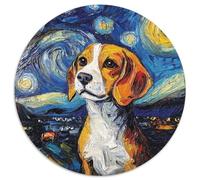 Puzzle da 1000 pezzi per adulti, motivo: gatto del Bengala con cielo notturno, puzzle rotondi da 1000 pezzi per gioco rompicapo, gioco interattivo per famiglie, adatto dai 14 anni in su (67,5x67,5cm)