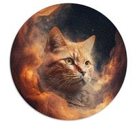 Puzzle da 1000 pezzi per adulti, motivo: gatto fantasy, puzzle rotondi da 1000 pezzi per adulti, regalo per uomini e donne, per occasioni quotidiane e speciali, 67,5x67,5 cm.