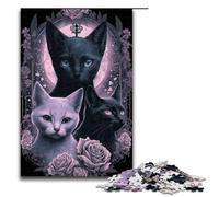 Puzzle da 1000 pezzi per adulti motivo gatto gotico idea regalo di compleanno decorazione da parete 75x50 cm.