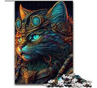Puzzle da 1000 pezzi per adulti, motivo: gatto guerriero psichedelico. Sviluppa la coordinazione occhio-mano, perfetto come regalo di compleanno. Dimensioni: 50x75cm.
