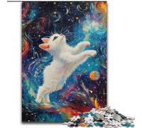 Puzzle da 1000 pezzi per adulti, motivo: gatto nello spazio, puzzle in cartone, attività per famiglie, decorazioni fai da te per la casa, regalo per le feste, dimensioni: 50 x 75cm