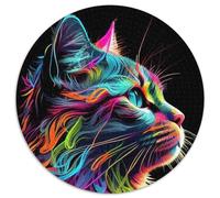 Puzzle da 1000 pezzi per adulti, motivo: gatto pop art con volto di animale, in cartone, regalo per uomini e donne, per tutti i giorni e per occasioni speciali (dimensioni 67,5x67,5 cm)