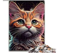 Puzzle da 1000 pezzi per adulti,motivo: gatto pop art con volto di animale,puzzle da 1000 pezzi per adulti,ideale per il divertimento in famiglia,regalo perfetto per feste e compleanni (50x75cm)