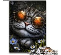Puzzle da 1000 pezzi per adulti, motivo gatto steampunk, perfetto per il divertimento in famiglia a Natale, Ringraziamento, compleanni e Pasqua, 50x75cm