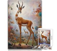 Puzzle da 1000 pezzi per adulti,motivo: gazzella surreale e stravagante,ideale per rilassarsi nel tempo libero,taglio netto,senza soluzione di continuità,giocattolo interbloccato,dimensioni: 50x75cm