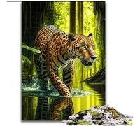 Puzzle da 1000 pezzi per adulti motivo: Giaguaro realizzato in legno un regalo perfetto per il divertimento in famiglia 50x75cm gioco interattivo per famiglie.