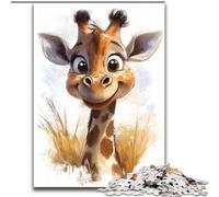 Puzzle da 1000 pezzi per adulti, motivo giraffa carina, puzzle impegnativi, decorazione artistica, giocattolo di intelligenza per giochi al chiuso in famiglia (dimensioni 26x38cm)