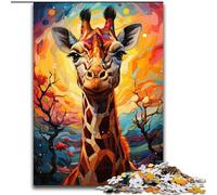 Puzzle da 1000 pezzi per adulti, motivo: giraffa colorata, in legno, gioco interattivo per famiglie, adatto dai 14 anni in su, 50x75cm, Natale o compleanni