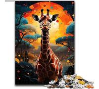 Puzzle da 1000 pezzi per adulti, motivo: giraffa colorata in legno, perfetto come decorazione fai da te o regalo di compleanno, 50x75cm, rompicapo stimolante, giocattolo rilassante per adolescenti