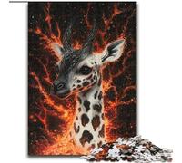 Puzzle da 1000 pezzi per adulti, motivo: giraffa, in legno, regalo di Natale per adolescenti, antistress, fantastico per la famiglia, dimensioni: 50 x 75cm