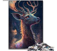 Puzzle da 1000 pezzi per adulti, motivo: giraffa magica in legno, idea regalo per le feste, opera d'arte umoristica, opera d'arte dettagliata 50x75cm per compleanno, festa, Natale, Halloween