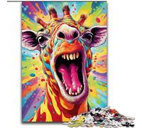 Puzzle da 1000 pezzi per adulti,motivo: giraffa psichedelica,in legno,regalo perfetto per bambini dai 14 anni in su,gioco rompicapo da 50x75cm per adolescenti,regalo perfetto per una serata di giochi