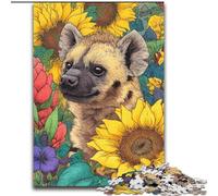 Puzzle da 1000 pezzi per adulti, motivo Girasole e Iena, puzzle in legno, gioco interattivo per famiglie, decorazione fai da te per la casa, sfida per la mente, regalo (dimensioni 50x75cm)