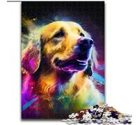 Puzzle da 1000 pezzi per adulti, motivo: Golden Retriever fantasy. Puzzle da 1000 pezzi per adulti, per divertirsi in famiglia, perfetti per le vacanze e per serate di gioco interattive (38x26cm).