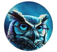 Puzzle da 1000 pezzi per adulti, motivo: gufo blu, per adolescenti e ragazzi, ideale come regalo di compleanno e per le feste, 67,5x67,5 cm.