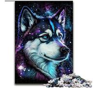 Puzzle da 1000 pezzi per adulti, motivo: Husky magico, in legno, ideale per il divertimento in famiglia, il relax e come regalo di Natale Dimensioni: 50 x 75cm, perfetto per adolescenti e famiglie