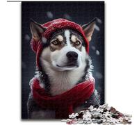 Puzzle da 1000 pezzi per adulti, motivo: husky sulla neve, dimensioni: 50x75cm, rompicapo e decorazione per la casa, regalo perfetto per le feste.