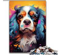 Puzzle da 1000 pezzi per adulti, motivo: King Charles Spaniel, dimensioni: 50x75cm, divertente serata di gioco in famiglia, opera d'arte decorativa fai da te.