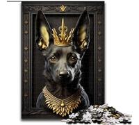 Puzzle da 1000 pezzi per adulti, motivo: King Dog Golden Art Deco, ideale come regalo di compleanno o per le feste, gioco da tavolo (dimensioni 50x75cm).