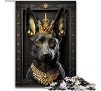 Puzzle da 1000 pezzi per adulti, motivo: King Dog Golden Art Deco, perfetti per decorare casa e ufficio, feste, compleanni e regali di Natale (dimensioni 26x38cm)