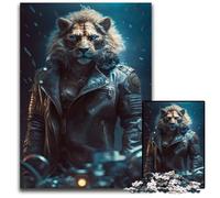 Puzzle da 1000 pezzi per adulti, motivo: leone del club motociclistico, puzzle in cartone per adulti, per amanti dei viaggi e coppie, giocattolo stimolante, 26X38CM/10,23x14,96 pollici.