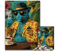 Puzzle da 1000 pezzi per adulti, motivo leopardo alla moda, puzzle in cartone, gioco per adulti, regalo per famiglie, gioco interattivo, sfida mentale, 26x38cm