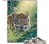 Puzzle da 1000 pezzi per adulti, motivo: leopardo della giungla, gioco educativo che stimola la memoria per bambini dai 14 anni (dimensioni 50x75cm)