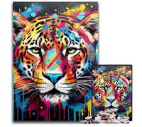 Puzzle da 1000 pezzi per adulti, motivo leopardo e graffiti, gioco per adulti, regalo per famiglie, gioco interattivo, sfida per la mente, 50x75CM/19,68x29,52 pollici