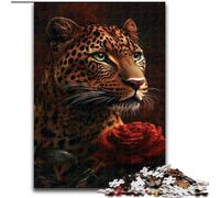 Puzzle da 1000 pezzi per adulti, motivo leopardo e rosa, puzzle da 1000 pezzi per adulti, divertente regalo e attività per la casa (dimensioni 50x75cm)