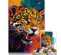 Puzzle da 1000 pezzi per adulti, motivo: leopardo fantasy, 1000 pezzi per adulti, interessante strumento per ridurre lo stress e favorire l'interazione genitore-figlio (dimensioni 75x50cm)