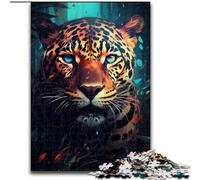 Puzzle da 1000 pezzi per adulti, motivo: leopardo, graffiti, realizzato in cartone, intrattenimento rilassante, regalo di Natale perfetto e decorazione per la casa, 1000 pezzi(26x38cm)