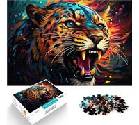 Puzzle da 1000 pezzi per adulti, motivo: leopardo nella giungla colorata decorazione da parete, 26 x 38 cm, idee regalo di compleanno
