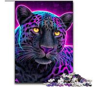 Puzzle da 1000 pezzi per adulti, motivo leopardo neon, puzzle impegnativi, decorazione artistica, giocattolo di intelligenza per giochi al chiuso in famiglia (dimensioni 50x75cm)