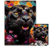 Puzzle da 1000 pezzi per adulti, motivo leopardo nero, perfetto per Halloween, Natale e regalo di compleanno, 26X38CM/10,23x14,96 pollici.