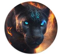 Puzzle da 1000 pezzi per adulti, motivo leopardo nero, puzzle rotondi da 1000 pezzi per adulti, regalo per uomini e donne, per occasioni quotidiane e speciali, 67,5x67,5 cm.