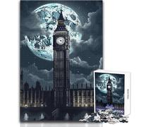 Puzzle da 1000 pezzi per adulti, motivo: Londra, giornata tempestosa, tranquilla, rilassante, tempo libero, precisione fine, bordo, giocattolo artigianale, dimensioni: 38x26cm