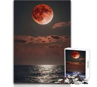 Puzzle da 1000 pezzi per adulti, motivo: luna piena di sangue, rilassante, per il tempo libero, preciso, ad incastro, di precisione, giocattolo, dimensioni: 38x26cm