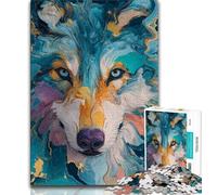 Puzzle da 1000 pezzi per adulti motivo: lupo 1000 pezzi attività divertente per la casa giocattoli per i giorni di pioggia regali di compleanno 75x50cm